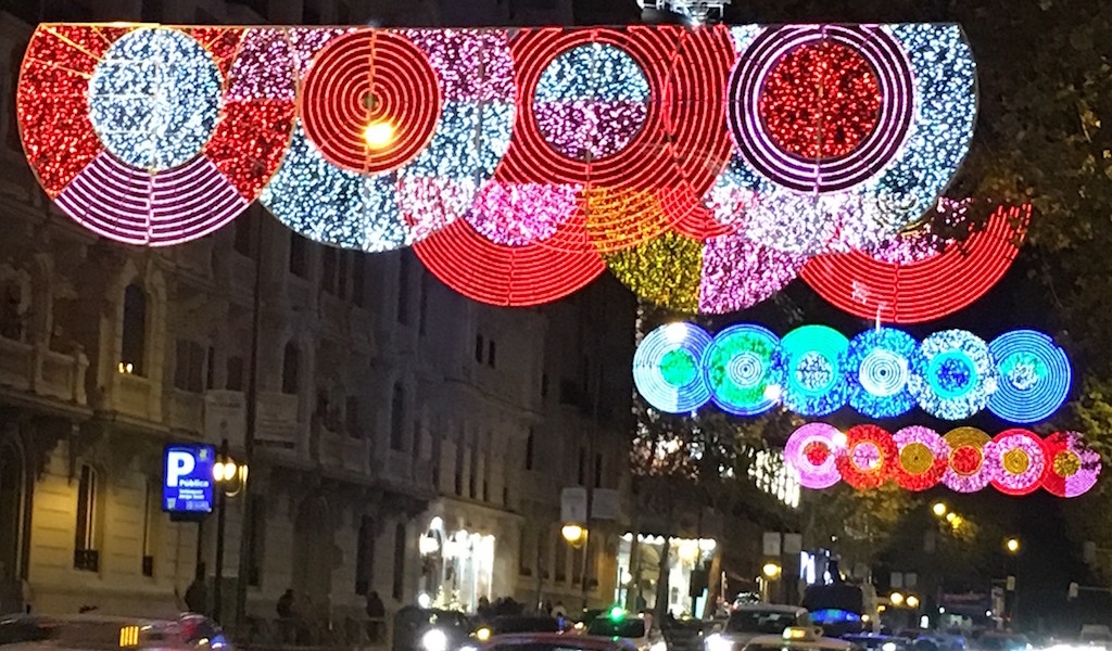 Christmas Lights December in Madrid Spain