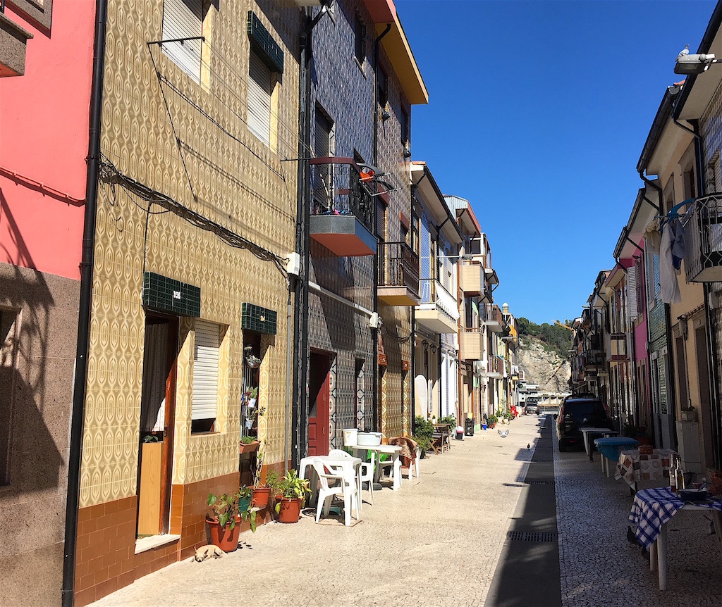 colorful afurada street portugal